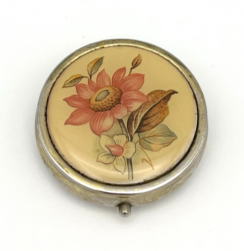 Vintage pillendose blumen - vintage,
