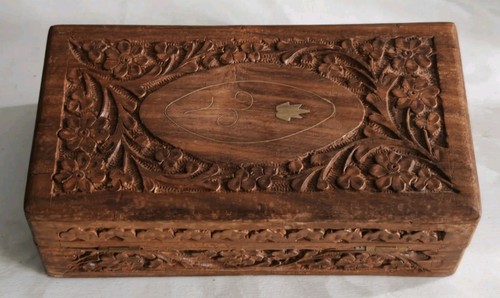 Vintage holzdose mit - mit, deckel