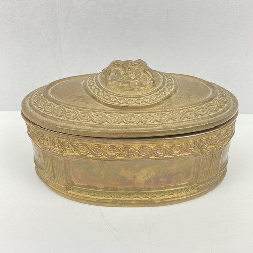 Ovale zierdose keramik gold - zierdose,