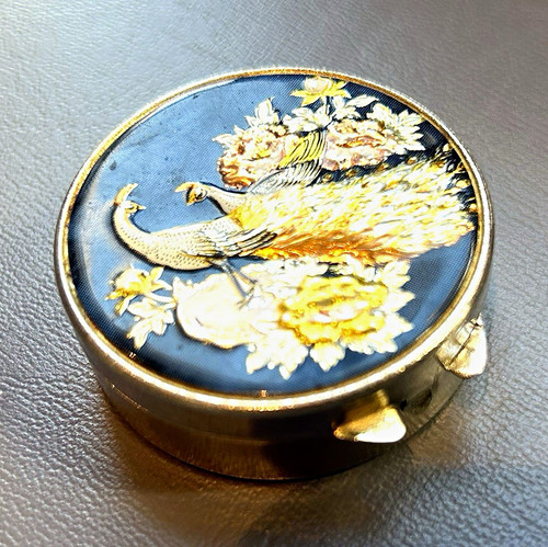 Vintage pillendose pfau - vintage,