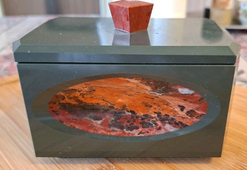 Vintage schmuckdose aus stein - vintage,